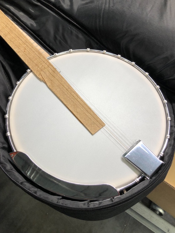 Photo 5 of Vangoa 5 String Banjo Open Back Full Size, Clawhammer Banjo Beginner Kit with Frosted Remo Head, Maple Banjo with Geared 5th Tuner, Natural Full Open Back Frosted Remo Head