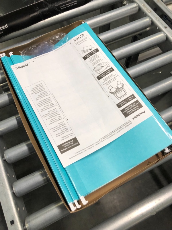 Photo 3 of Pendaflex Hanging File Folders, Legal Size, Aqua (PFX415315AQU) Legal Aqua