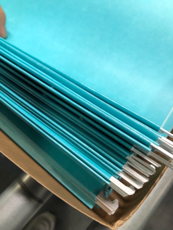 Photo 5 of Pendaflex Hanging File Folders, Legal Size, Aqua (PFX415315AQU) Legal Aqua