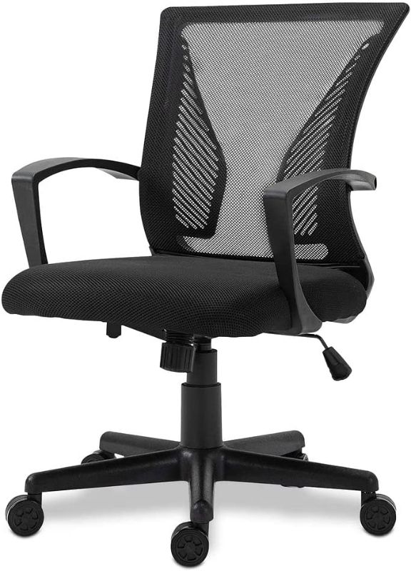 Photo 1 of Halter Desk Chair - Black Gaming Mesh Chair - Adjustable and Comfortable Ergonomic Chair with Armrests and Wing Lumbar Support - Ideal Gaming or Home Office Chair