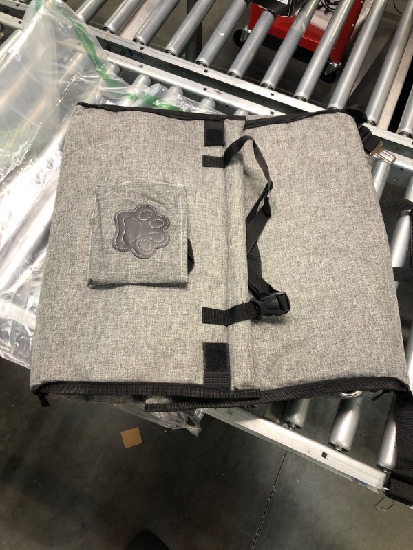 Photo 1 of Dog Car Seat for Pet Travel with Waterproof Pad, Harness Hook, Breathable Mesh, and Adjustable Backseat Safety Belt, Protective Bucket Booster, Small, Medium, Large Breeds (Grey