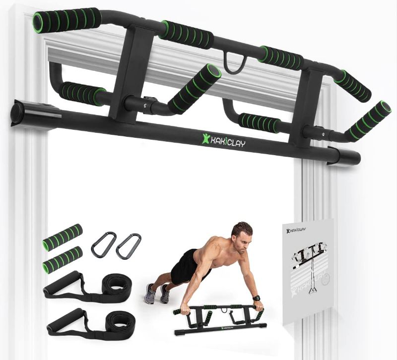 Photo 1 of KAKICLAY [2023 Upgrade] Multi-Grip Pull Up Bar with Smart Larger Hooks Technology - USA Original Patent, USA Designed