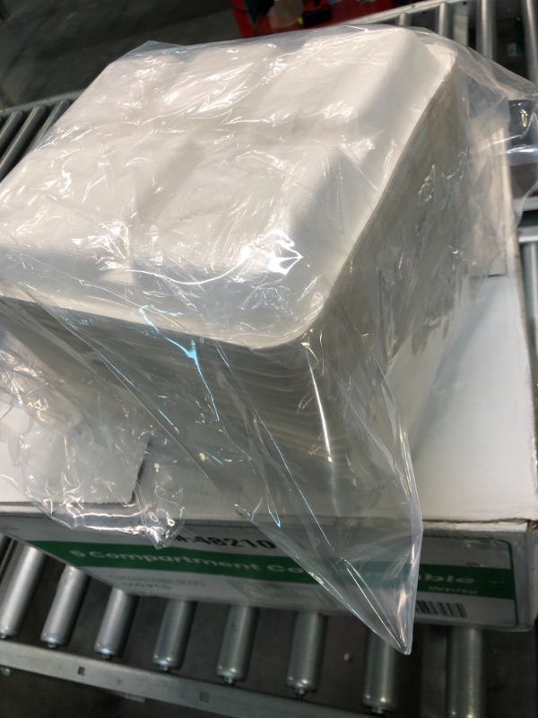 Photo 1 of [125 Pack] 5 Compartment Trays, 100% Compostable Paper Plate tray, School Bagasse Lunch trays, Buffet, and Party, Disposable trays with 5 compartment, Biodegradable