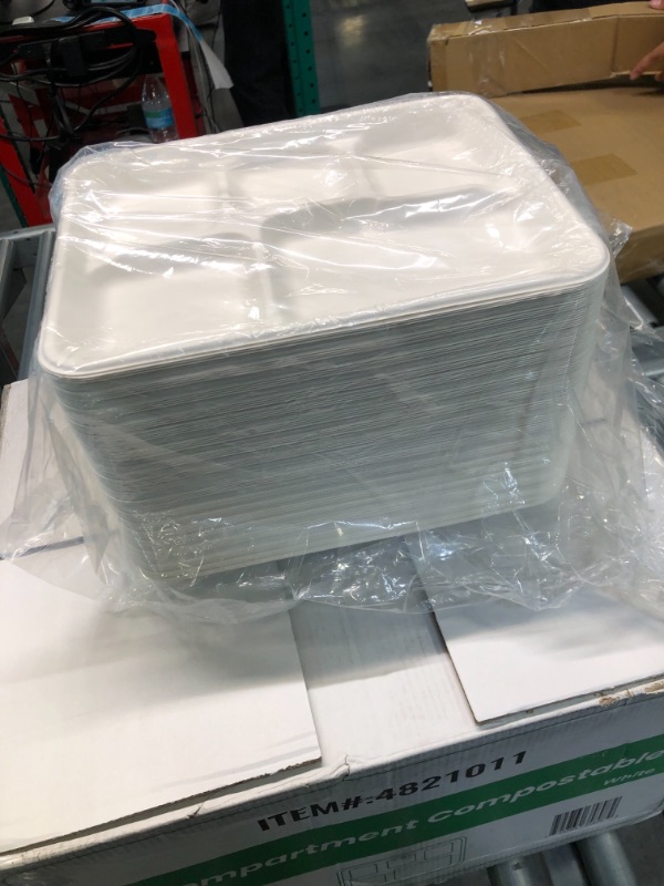 Photo 2 of 125 packs 5 Compartment Trays, 100% Compostable Paper Plate tray, School Bagasse Lunch trays, Buffet, and Party, Disposable trays with 5 compartment, Biodegradable

