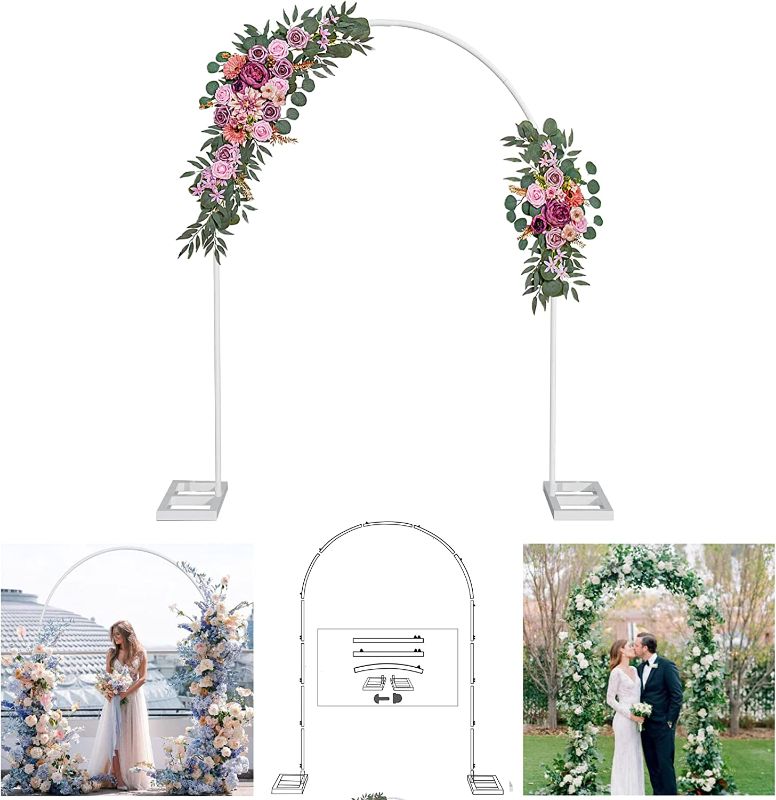Photo 1 of CHB 90in Tall X 54in Wide Heavy Duty Metal Wedding Arch, Balloon Arch Backdrop Arch Stand for Wedding, Bridal, Garden, Indoor Outdoor Party Decoration