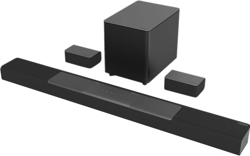 Photo 1 of VIZIO M-Series 5.1.2 Immersive Sound Bar with Dolby Atmos, DTS:X, Bluetooth, Wireless Subwoofer, Voice Assistant Compatible, Includes Remote Control - M512a