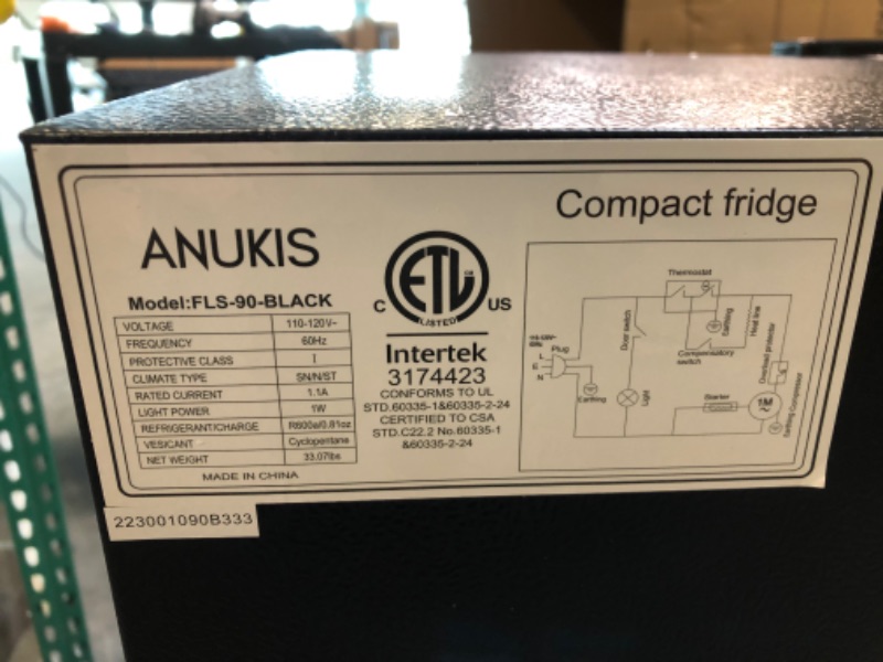 Photo 8 of Anukis Compact Refrigerator 4.0 Cu Ft 2 Door Mini Fridge with Freezer For Apartment, Dorm, Office, Family, Basement, Garage, Black
