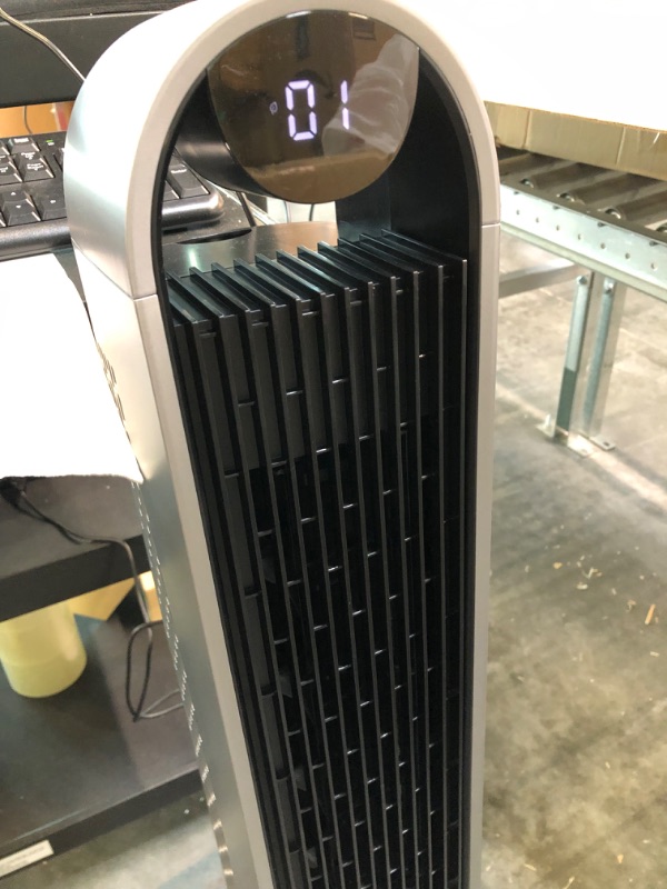 Photo 1 of Dreo Tower Fan 42 Inch, Cruiser Pro T1 Quiet Oscillating Bladeless Fan with Remote, 6 Speeds, 4 Modes, LED Display, 12H Timer, Black Floor Standing Fan Powerful for Indoor Home Bedroom Office Room

