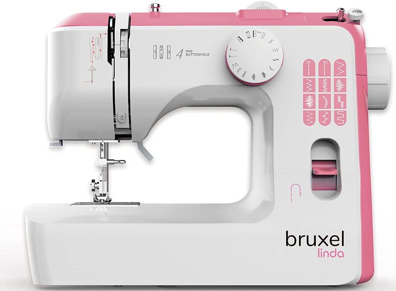 Photo 1 of Bruxel Linda Portable Sewing Machine | Easy-To-Use Beginners Sewing Machine with 12-Stitches |Foot Pedal Included | Sewing Machine Accessories
