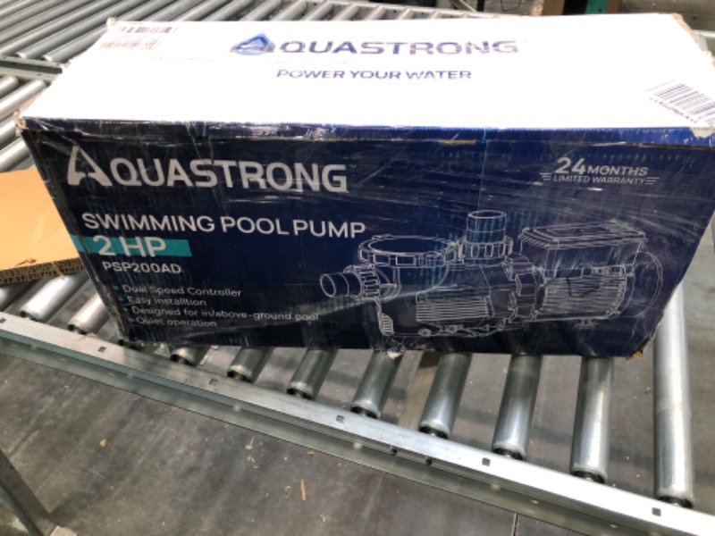 Photo 5 of Aquastrong 2 HP In/Above Ground Dual Speed Pool Pump, 115V, 5186GPH, High Flow, Powerful Self Primming Swimming Pool Pumps with Filter Basket