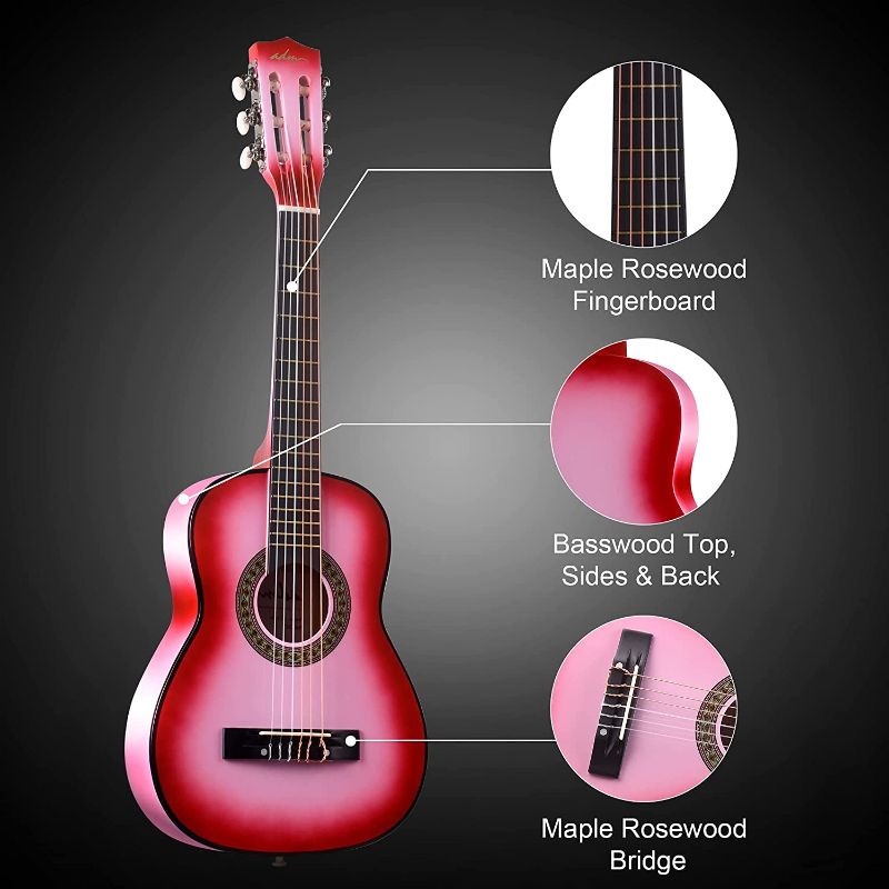 Photo 1 of ADM Beginner Acoustic Classical Guitar 30 Inch Nylon Strings Wooden Guitar Bundle Kit for Kid Boy Girl Student