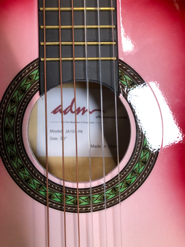 Photo 4 of ADM Beginner Acoustic Classical Guitar 30 Inch Nylon Strings Wooden Guitar Bundle Kit for Kid Boy Girl Student