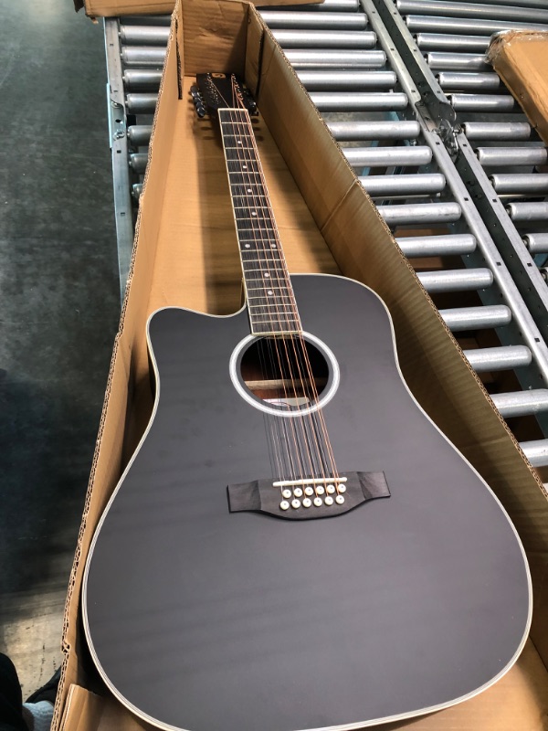Photo 1 of Acoustic Guitar, Cutaway Acoustic Guitar Full Size Dreadnought Acustica Guitarra Bundle with Gig Bag for Adults Teens Beginners Professionals, Black by Vangoa
