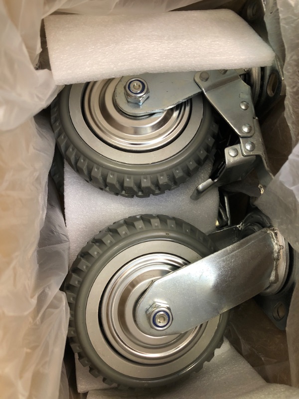 Photo 3 of 6 Inches Heavy Duty Rubber Caster Wheels Anti-Skid Swivel Casters Wheels with 360 Degree for Set of 4 (2 with Brakes& 2 Without)