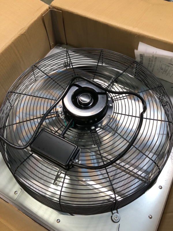 Photo 4 of KEN BROWN 20 Inch Shutter Exhaust Fan With 1.65 Meters Power Cord Wall Mounted, High Speed 3500CFM, Vent Fan For Garages And Shops, Greenhouse,Attic Ventilation 20 Inch Fan Wtih Power Cord