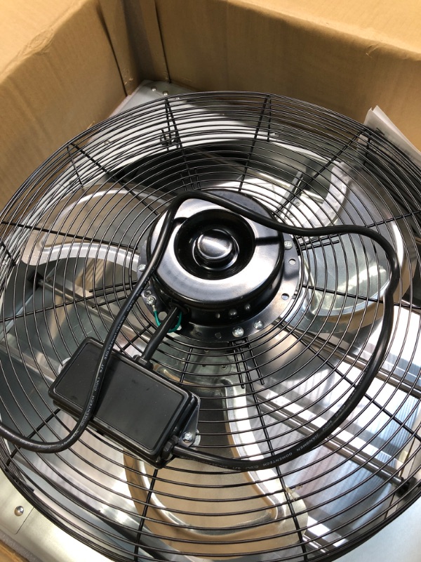 Photo 3 of KEN BROWN 20 Inch Shutter Exhaust Fan With 1.65 Meters Power Cord Wall Mounted, High Speed 3500CFM, Vent Fan For Garages And Shops, Greenhouse,Attic Ventilation 20 Inch Fan Wtih Power Cord