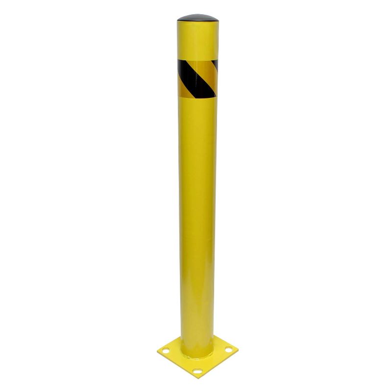 Photo 1 of BISupply Parking Bollard – 42in Street Bollard Parking Post, Metal Sign Posts Steel Safety Bollard Traffic Pole
