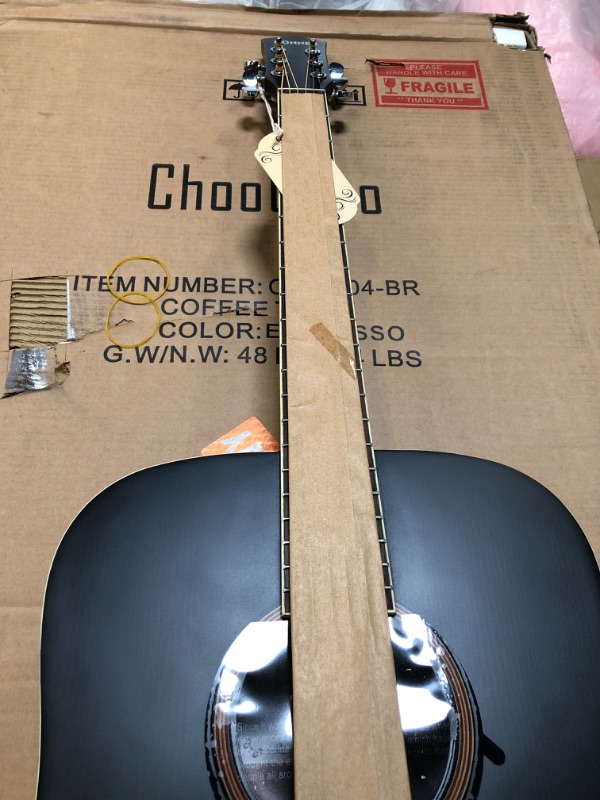 Photo 1 of Donner Black Acoustic Guitar for Beginner Adult with Free Online Lesson Full Size Dreadnought Acustica Guitarra Bundle Kit with Bag Strap Tuner Capo Pickguard Pick, Right Hand 41 Inch, DAG-1B/DAD-160D Black Dreadnought