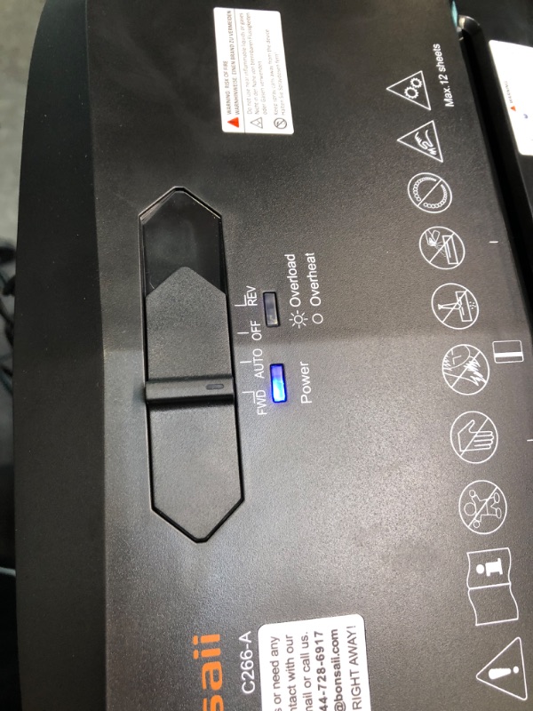 Photo 1 of Bonsaii Paper Shredder, 12-Sheet Cross-Cut Shredder for Home Office Use, 30-Minutes Heavy Duty Shredder with 4.2 Gal Pullout Bin & 4 Casters for Credit Card/CD Anti-Jam Shredding Machine (C266-A) 12 Sheet-4.2 Gal