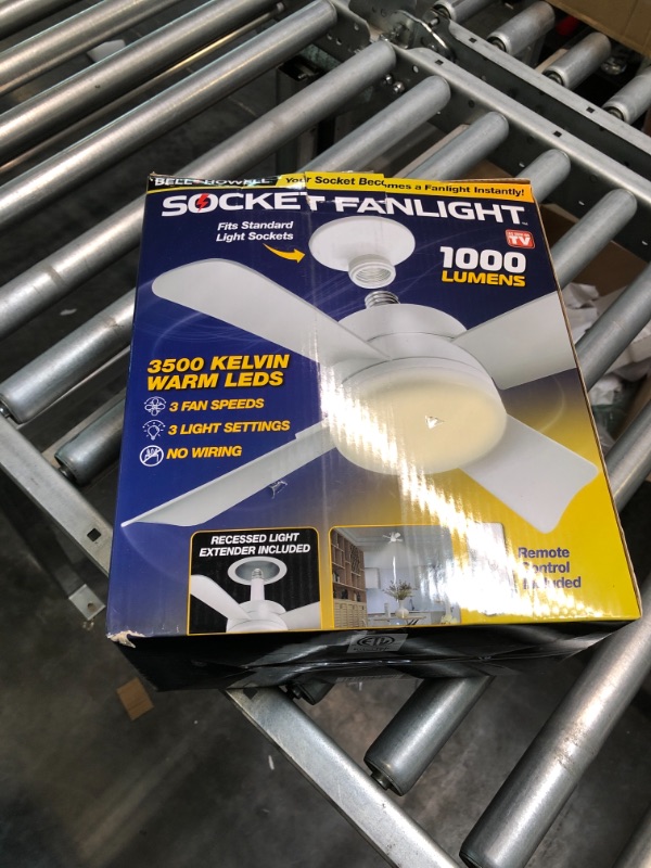 Photo 5 of Socket Fan Ceiling Fan with Light, 1000 Lumens Ceiling Fan with Light & Remote, Screws into Any Light Socket No Wiring Needed, 3 Fan Speeds 3 Light Settings, College Dorm Room Essentials As Seen on TV