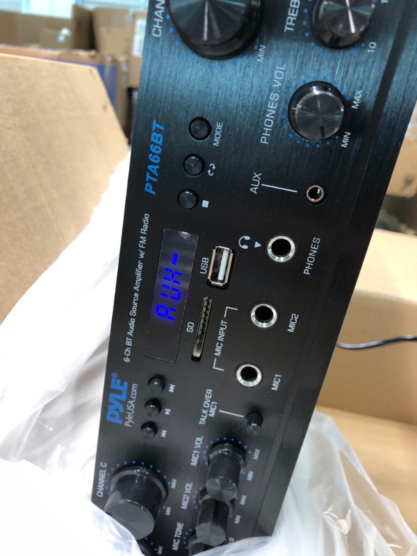 Photo 1 of Pyle PTA66BT 6-Channel 600W Bluetooth Home Audio Stereo Amplifier Receiver System