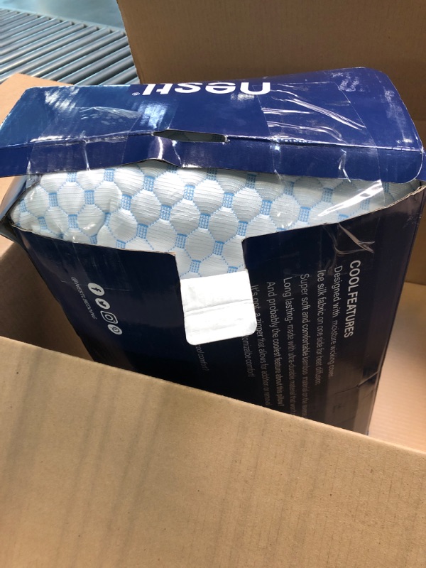 Photo 1 of Nestl Coolest Pillow Heat and Moisture Reducing Ice Silk and Gel Infused Memory Foam Pillow. Adjustable