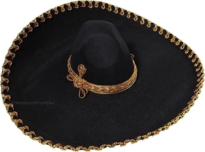 Photo 1 of FESTMEX Authentic Adult Mexican Sombrero Mariachi Charro Hat, Mexican Hat for Costume 
