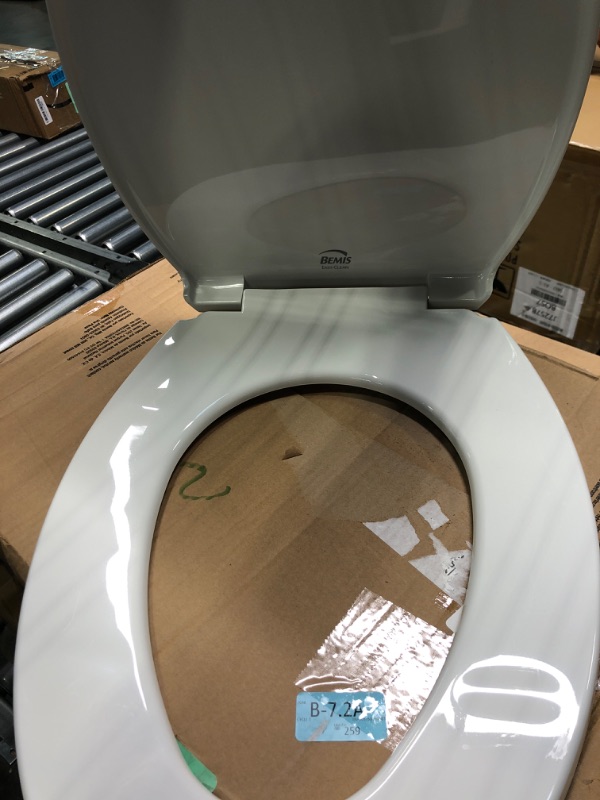 Photo 4 of BEMIS 1800EC 000 Plastic Toilet Seat with Easy Clean & Change Hinges, ELONGATED, White White Elongated
