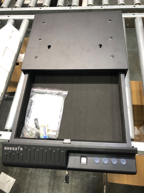 Photo 1 of Awesafe Drawer-Style Gun Safe with Biometric Fingerprint Quick Access, Slide-Away Handgun Safe for Two Pistols