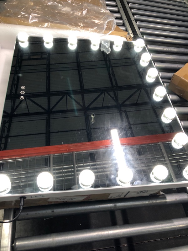 Photo 2 of Kottova Large Vanity Mirror with 17 Dimmable LED,Extra Big Hollywood Makeup Mirror with 3 Color Lights,USB Charging Port,Large Lighted Mirror,Detachable 10X Spot Mirror,Touch Control X-Large