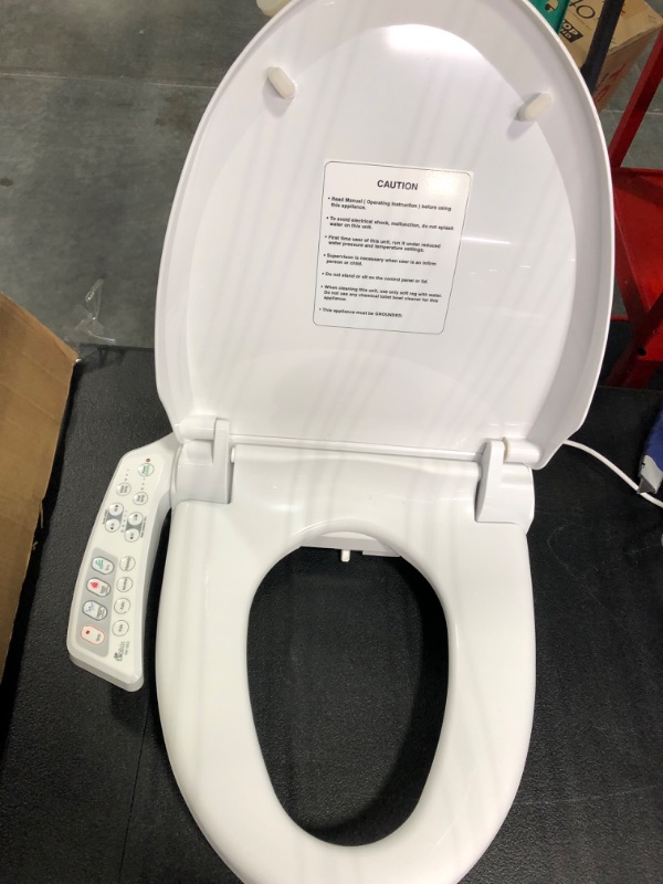 Photo 4 of BioBidet Ultimate BB-600 Bidet Toilet Seat, adjustable Heated Seat and Freshwater, Dual Nozzle Sprayer, Posterior Feminine Wash, Elongated BB600-Side Control Panel Elongated