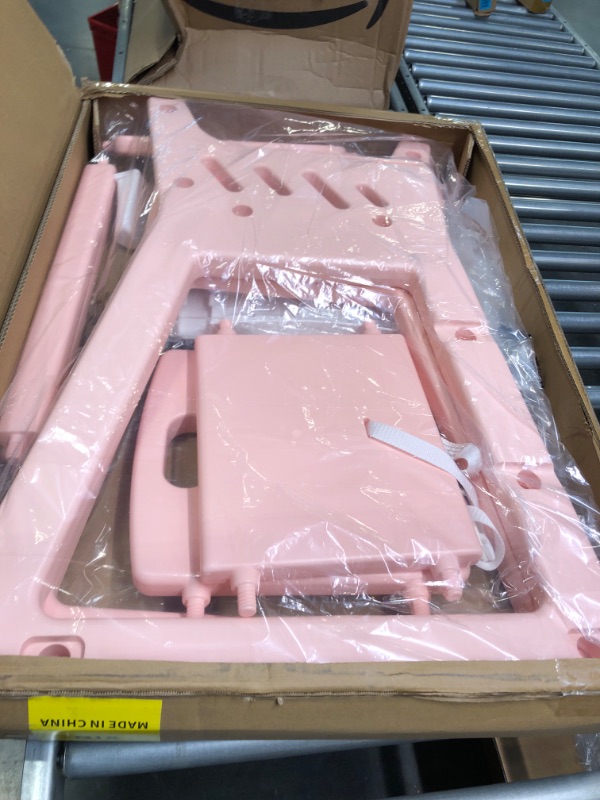 Photo 1 of Baby High Chair, with Feeding Tray Children's Dining Chair, Safe and Solid Shape Structure Design, Easy to Clean, Can be Directly Washed-Pink