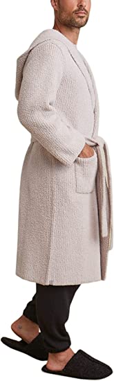 Photo 2 of Barefoot Dreams CozyChic Ribbed Hooded Robe 1 Silver Ice