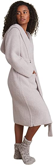 Photo 3 of Barefoot Dreams CozyChic Ribbed Hooded Robe 1 Silver Ice