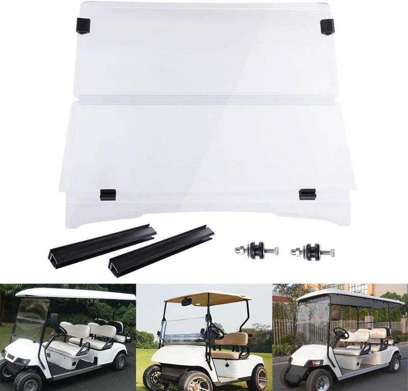 Photo 1 of AW Shu-Ran Fold Down Golf Cart Windshield Impact Resistant Acrylic Split Windshield Compatible with EZGO TXT 1995-2013