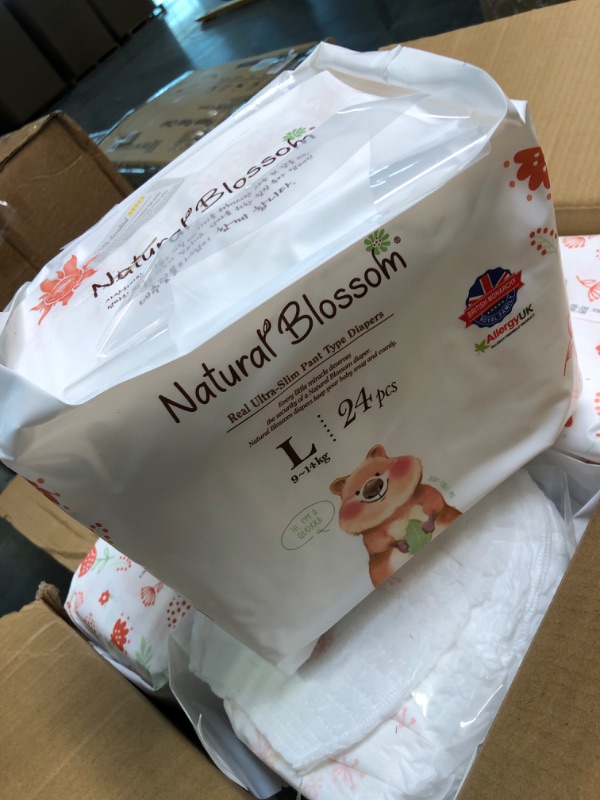 Photo 1 of Natural Blossom Easy Pull-up Diaper Pants | Size (4) 2T-3T (20-31 lbs) | 96 Count (24ea*4packs) | Vegan - Super Soft - Hypoallergenic - Ultra-Slim Size 4 (96 Count)