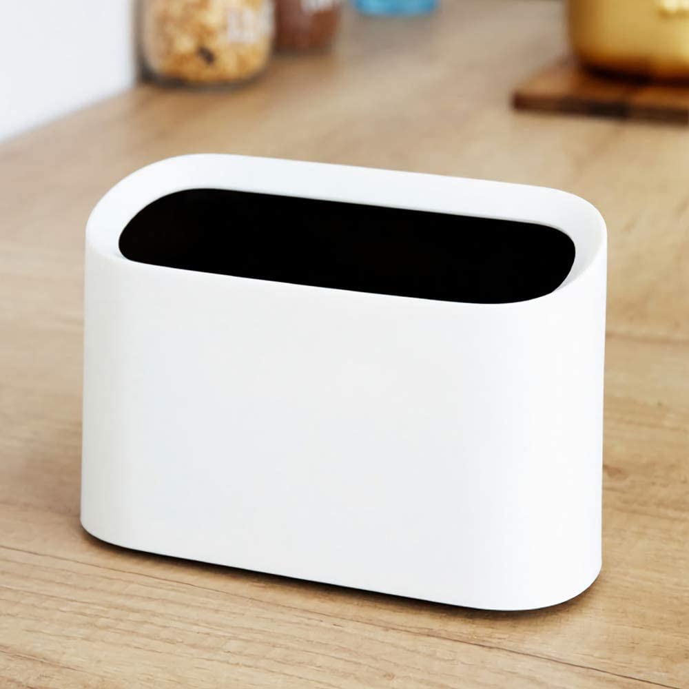 Photo 1 of AYADA Tiny Trash Can, Desk Trash Can Mini Trash Can Mini Trash Bin Mini Waste Basket 1.5 L Trash Can Desktop Trash Can Countertop Trash Bin Makeup Tabletop Trash Can Little Cute Plastic (White)
