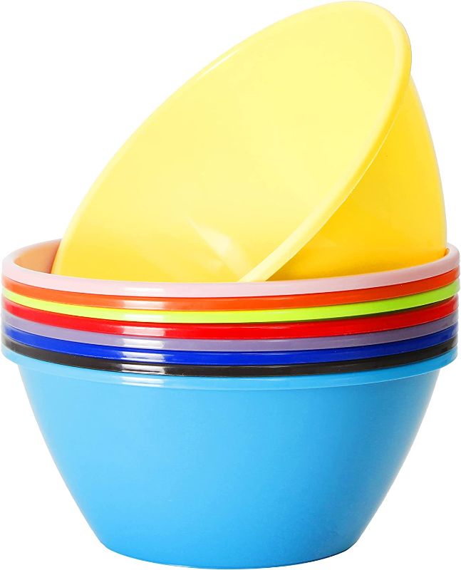 Photo 1 of Youngever 11 inch 120 Ounce Plastic Mixing and Serving Bowls, Large Popcorn Bowls, Salad Bowls, Chip and Dip Serving Bowls, Set of 9 (Rainbow)
