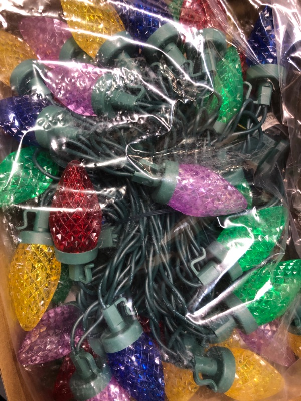 Photo 1 of SHARKSTAR C9 Christmas Lights Outdoor Christmas Decorations 60Led Lights Christmas Tree String Lights Set for Indoor Outdoor Wedding, Holiday, Party, Home Christmas Decorations(Multicolor)
