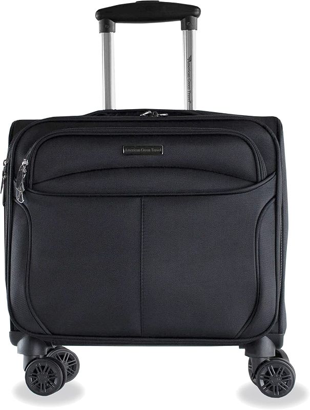 Photo 1 of American Green Travel - Madison Rolling Laptop Bag with Spinner Wheels, Carry On Travel Briefcase, Work Computer Bag, Underseat Luggage, 17-Inch