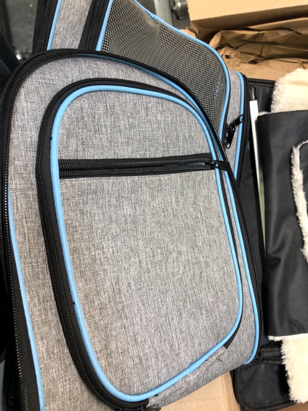 Photo 4 of 
Siivton Pet Carrier Airline Approved, 4 Sides Expandable Cat Carrier Bag with Removable Fleece Pad, Large Soft Sided Pet Travel Carrier, Dog Carrier for...