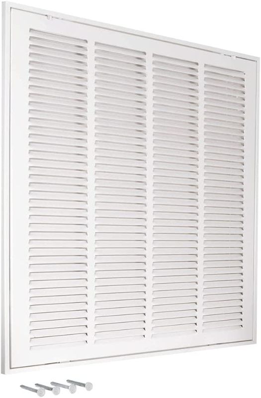 Photo 1 of 
EZ-FLO 61632 Solid Steel Return Air Grille, 16 in. x 25 in, White