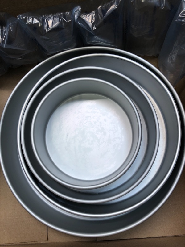 Photo 2 of Wilton Round Cake Pans, Aluminum, 4 Piece Set for 6-Inch, 8-Inch, 10-Inch and 12-Inch Cakes