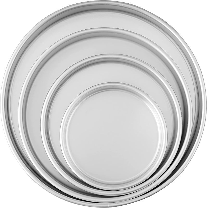 Photo 1 of Wilton Round Cake Pans, Aluminum, 4 Piece Set for 6-Inch, 8-Inch, 10-Inch and 12-Inch Cakes