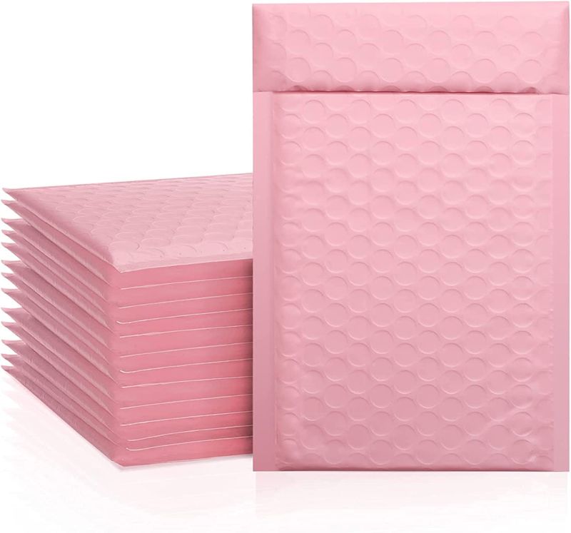 Photo 1 of 100pcs Bubble Mailer Matte Envelope Bag mailers Packaging Bags for Business Lined Poly Mailer Self Seal Bags Black Pink Practical