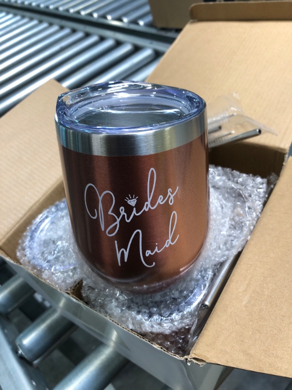 Photo 2 of Bridesmaid Gifts for Women | 12oz Insulated Stainless Steel Tumbler Cup | Unique Bride Decorations Gifts for Bride, Wedding, Engagement, Newly Engaged, Bridal Shower and Bachelorette