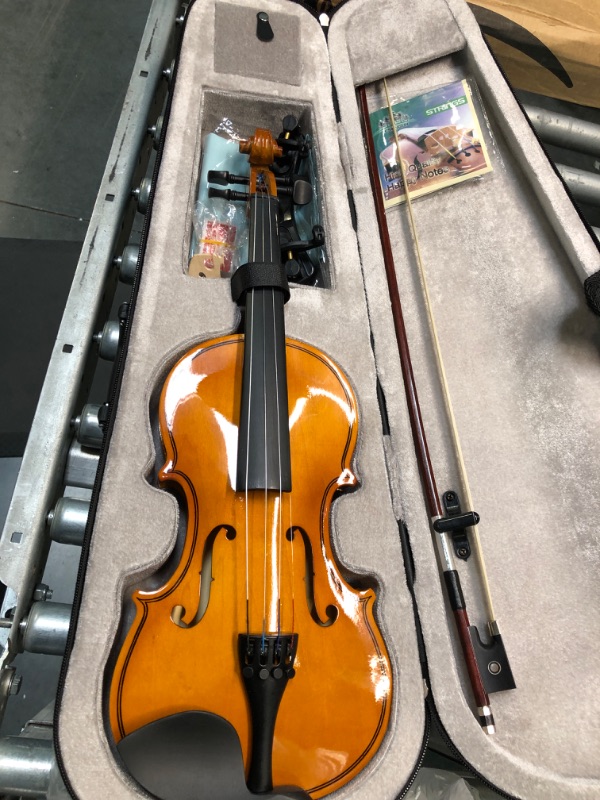 Photo 2 of DEBEIJIN Handcrafted Beginner Violin - Premium 1/2 Violin for Kids Adults Beginners - Ready To Play Student Kids Violin