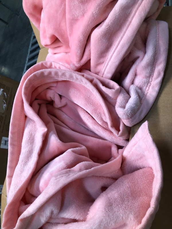 Photo 1 of Leisure Town Pink Fleece Blanket Size 102" x108" 