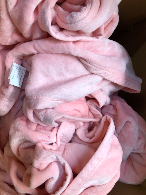Photo 3 of Leisure Town Pink Fleece Blanket Size 102" x108" 