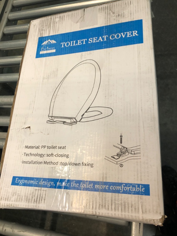 Photo 4 of Geiweet elongated Toilet Seat with Cover,Quiet and slowly close,Easy to install and disassemble,Easy to clean,Durable plastic,Standard extended toilet,White
